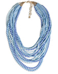 Collana multi linee con sfere in acrilico tono azzurro - Mya Accessories