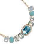 Collana girocollo a catena con inserto in vetro celeste - Mya Accessories