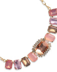 Collana girocollo a catena con inserto in vetro rosa - Mya Accessories