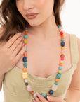 Collana lunga con pietre in acrilico multicolore - Mya Accessories