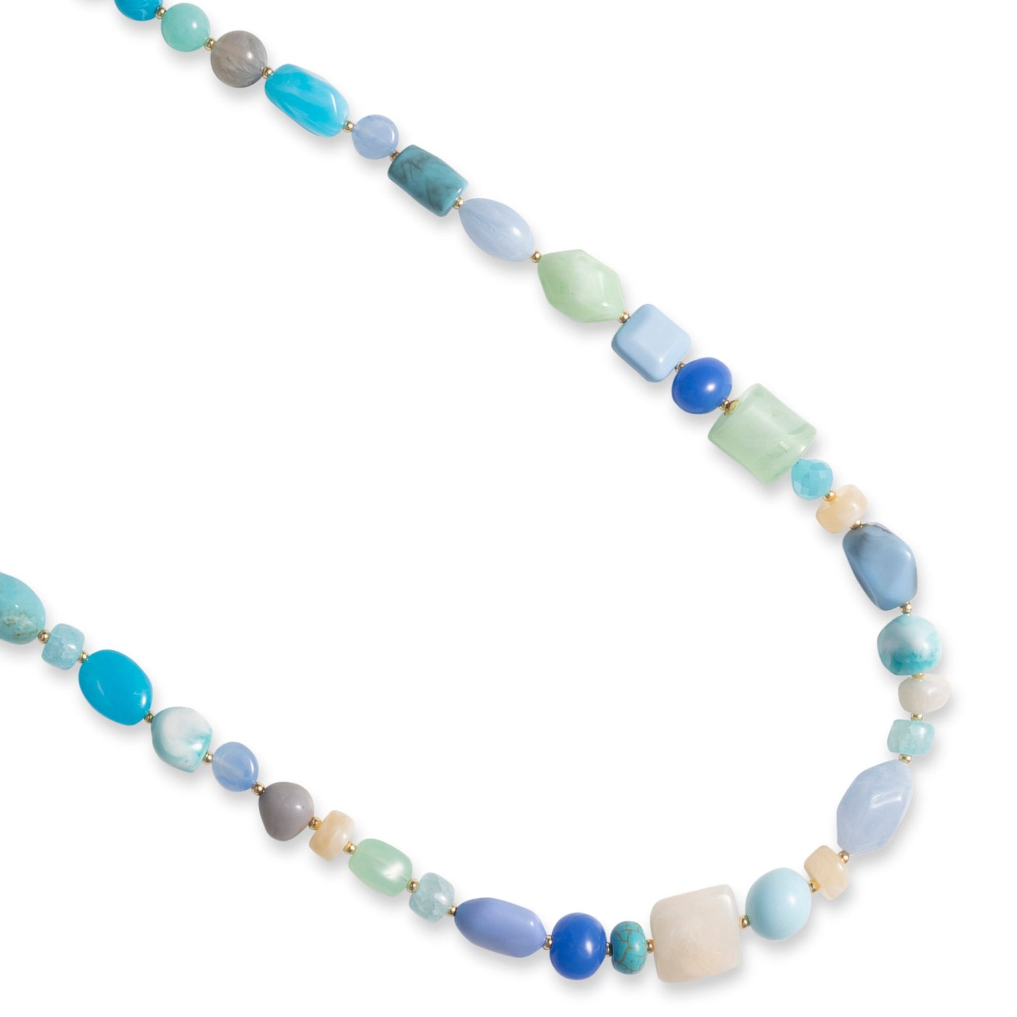 Collana lunga con pietre in acrilico tono turchese - Mya Accessories