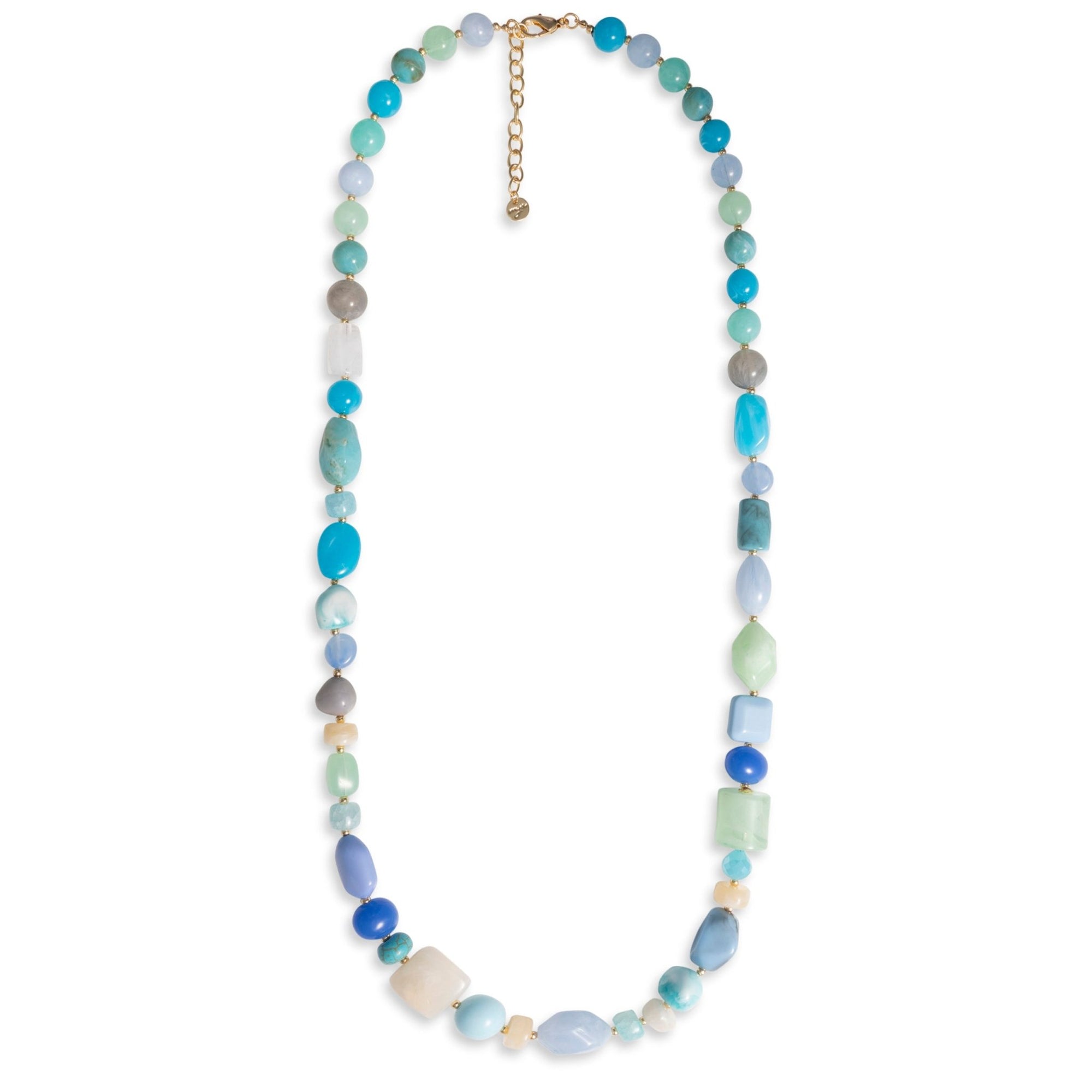 Collana lunga con pietre in acrilico tono turchese - Mya Accessories