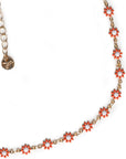 Collana girocollo con margherite arancio - Mya Accessories