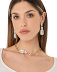 Collana girocollo a catena con inserti in vetro crystal - Mya Accessories