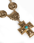 Collana girocollo con inserti in metallo e pendente a croce - Mya Accessories