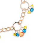 Collana girocollo a catena circolare con pietre in vetro mutlicolore - Mya Accessories