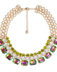Collana girocollo a maglia in metallo con inserto in vetro multicolore - Mya Accessories