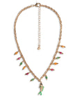 Collana girocollo con multi charms e pendente a pesciolino smaltato verde - Mya Accessories