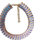 Collana girocollo con pietre rettangolari in vetro lilla - Mya Accessories