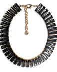 Collana girocollo con pietre rettangolari in vetro grigio - Mya Accessories