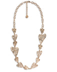 Collana lunga a catena con cuori martellati - Mya Accessories