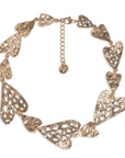 Collana girocollo a catena con cuori martellati - Mya Accessories