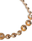 Collana girocollo in metallo con sfere concave, pietre crystal - Mya Accessories
