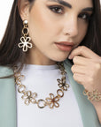 Collana girocollo a fiori in metallo - Mya Accessories