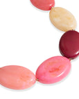 Collana girocollo con inserti ovali in resina tono rosa - Mya Accessories