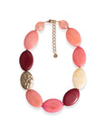 Collana girocollo con inserti ovali in resina tono rosa - Mya Accessories