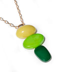 Collana lunga a catena con pendente in resina tono verde - Mya Accessories