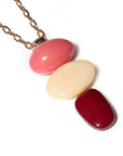 Collana lunga a catena con pendente in resina tono rosa - Mya Accessories