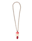 Collana lunga a catena con pendente in resina tono rosa - Mya Accessories