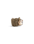 Anello in macramè con pietra in vetro crystal - Mya Accessories