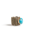 Anello in macramè con pietra in vetro turchese - Mya Accessories