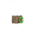 Anello in macramè con fiore in micro cristalli verdi - Mya Accessories