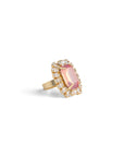 Anello regolabile in metallo con pietra in vetro rosa - Mya Accessories