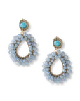 Orecchini pendenti a goccia con micro cristalli indaco - Mya Accessories