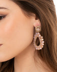 Orecchini pendenti a goccia con micro cristalli rosa - Mya Accessories