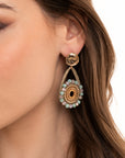Orecchini pendenti in tessuto con micro cristalli multi - Mya Accessories