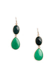 Orecchini pendenti con pietre dure a goccia tono verde - Mya Accessories