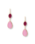 Orecchini pendenti con pietre dure a goccia tono rosa - Mya Accessories