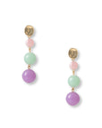 Orecchini pendenti con tripla sfera in acrilico tono lilla - Mya Accessories
