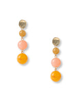 Orecchini pendenti con tripla sfera in acrilico tono arancio - Mya Accessories