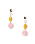 Orecchini pendenti con pietre in acrilico bianco, giallo e rosa - Mya Accessories
