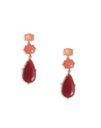 Orecchini pendenti con pietre dure tono magenta - Mya Accessories