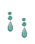 Orecchini pendenti con pietre dure tono verde - Mya Accessories