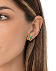 Orecchini a forma di fiore con pietra turchese - Mya Accessories