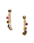 Orecchini pendenti a catena con pietre in acrilico viola - Mya Accessories