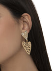 Orecchini pendenti con cuori traforati - Mya Accessories