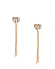 Orecchini a cuore in metallo con catene pendenti - Mya Accessories