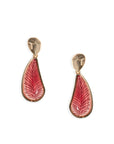 Orecchini pendenti a foglia in acrilico rosso/arancio - Mya Accessories