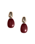 Orecchini pendenti con pietra in resina bordeaux - Mya Accessories