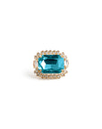 Spilla in metallo con pietra in vetro celeste - Mya Accessories