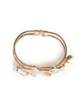 Bracciale rigido a manetta con inserti stelle marine in acrilico celeste
