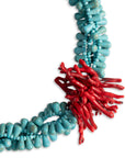 Collana girocollo con pietre pietre turchesi e dettaglio rami tono corallo - Mya Accessories