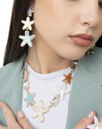 Collana girocollo a catena con inserti stelle marine in acrilico multicolore - Mya Accessories