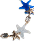 Collana girocollo a catena con inserto stelle marine in acrilico tono blu - Mya Accessories