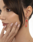 Orecchini pendenti a pesciolino con perline in corallo - Mya Accessories