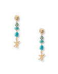 Orecchini pendenti con stella marina e pietre turchesi - Mya Accessories